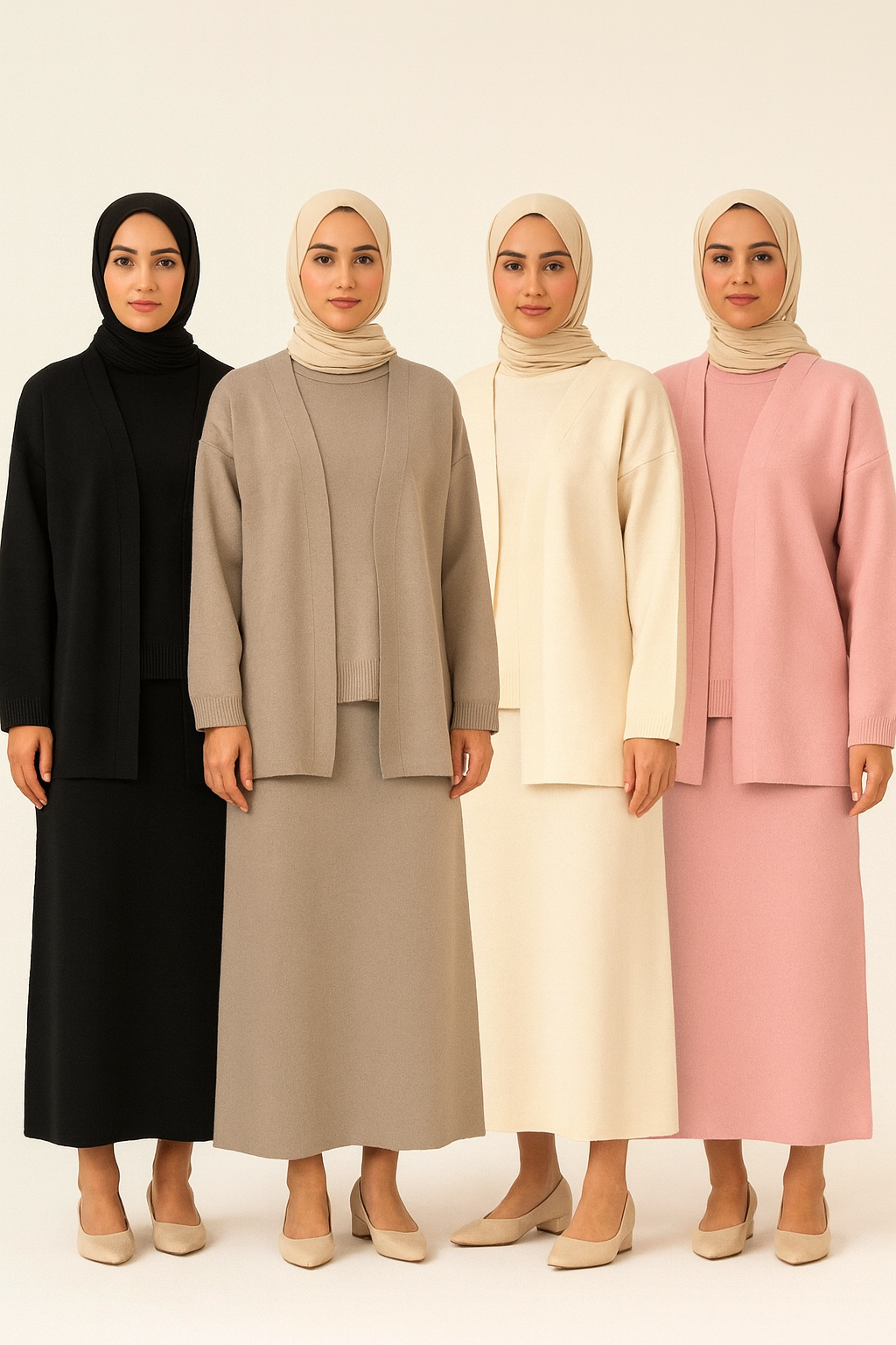 3 piece knit skirt set
