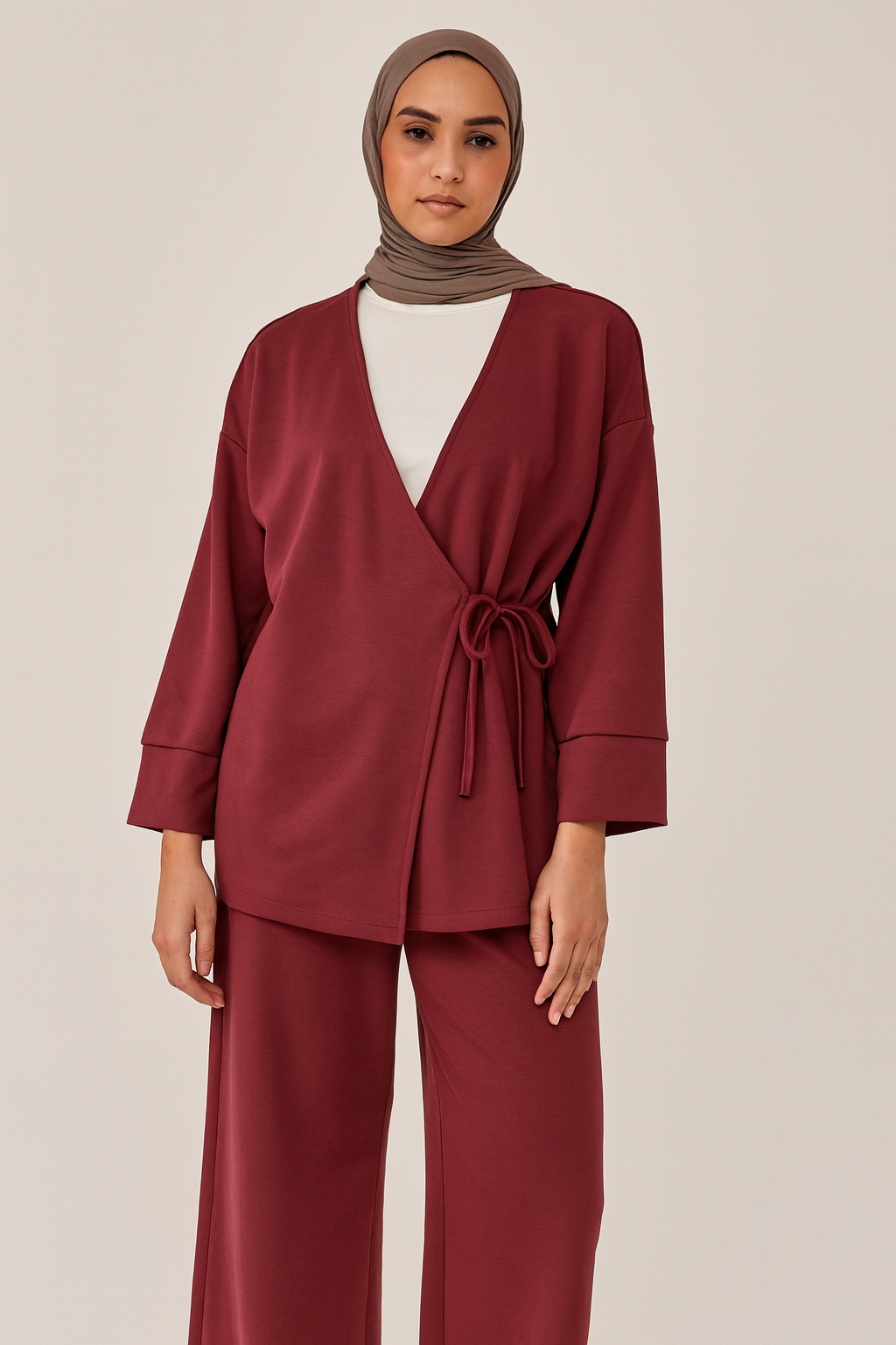Waist-wrap trouser set