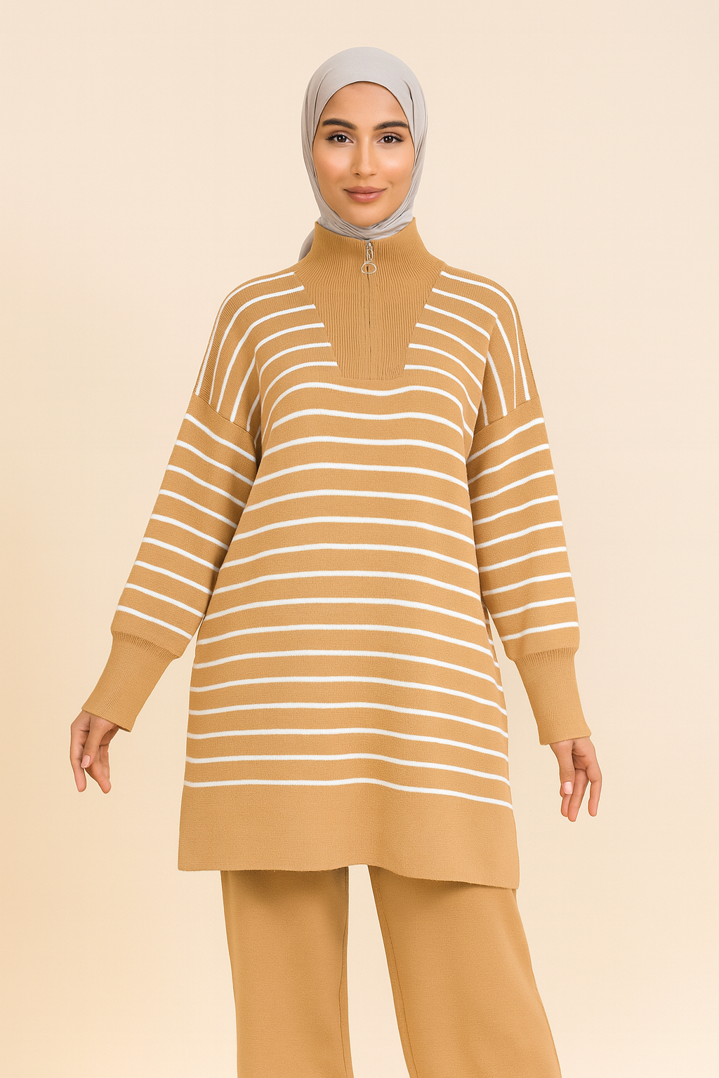 Striped Knit Midi Set