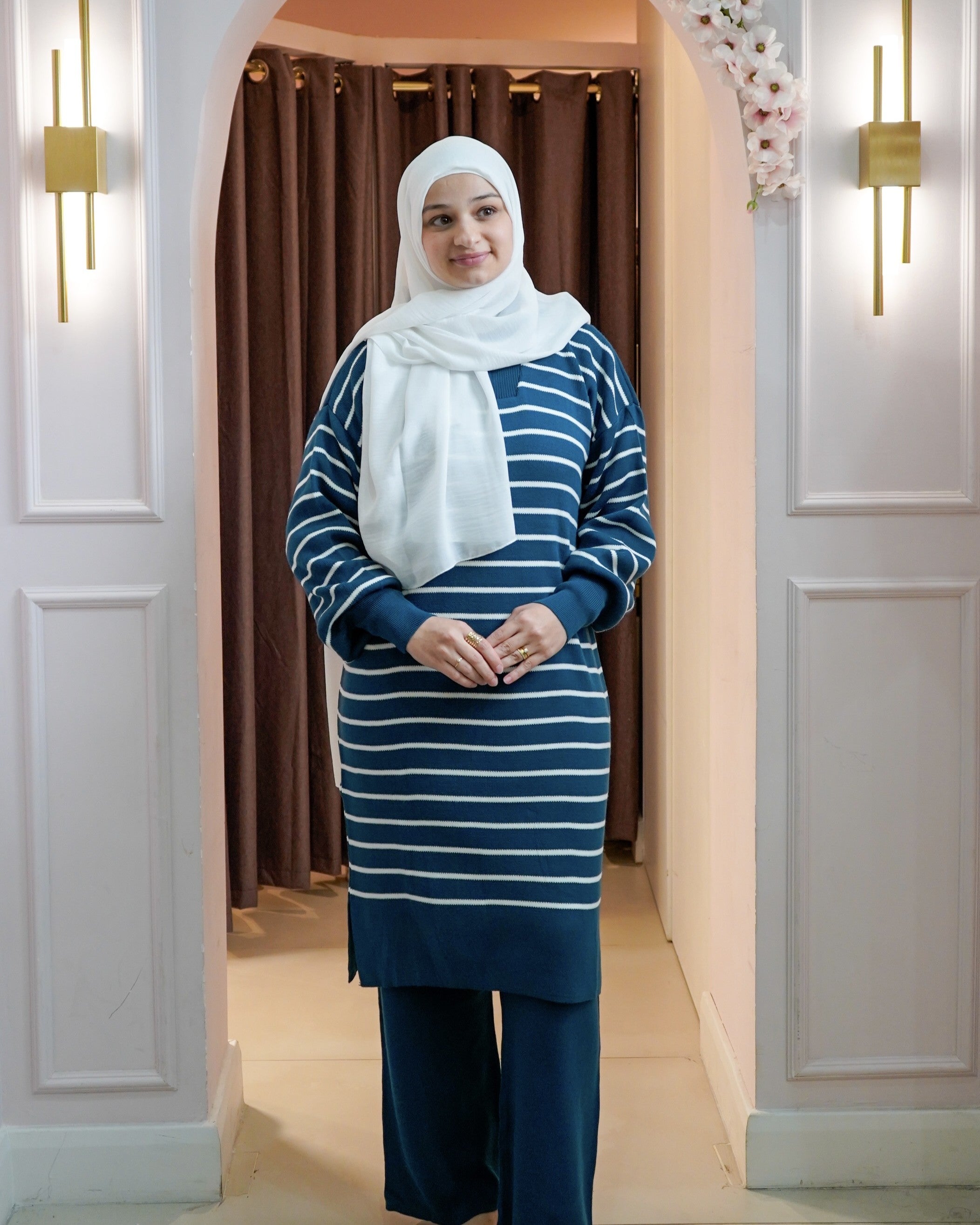 Striped Knit Midi Set