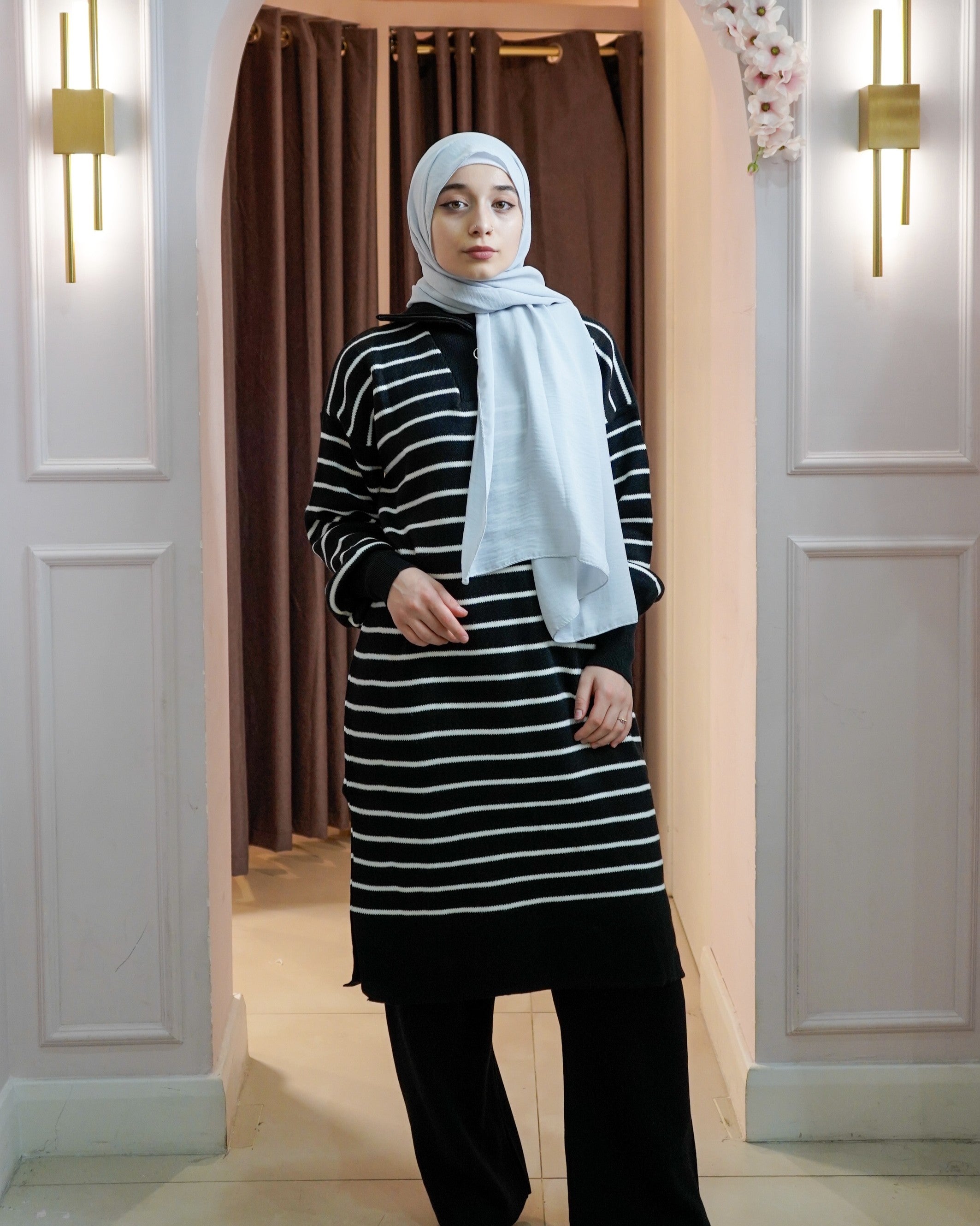 Striped Knit Midi Set