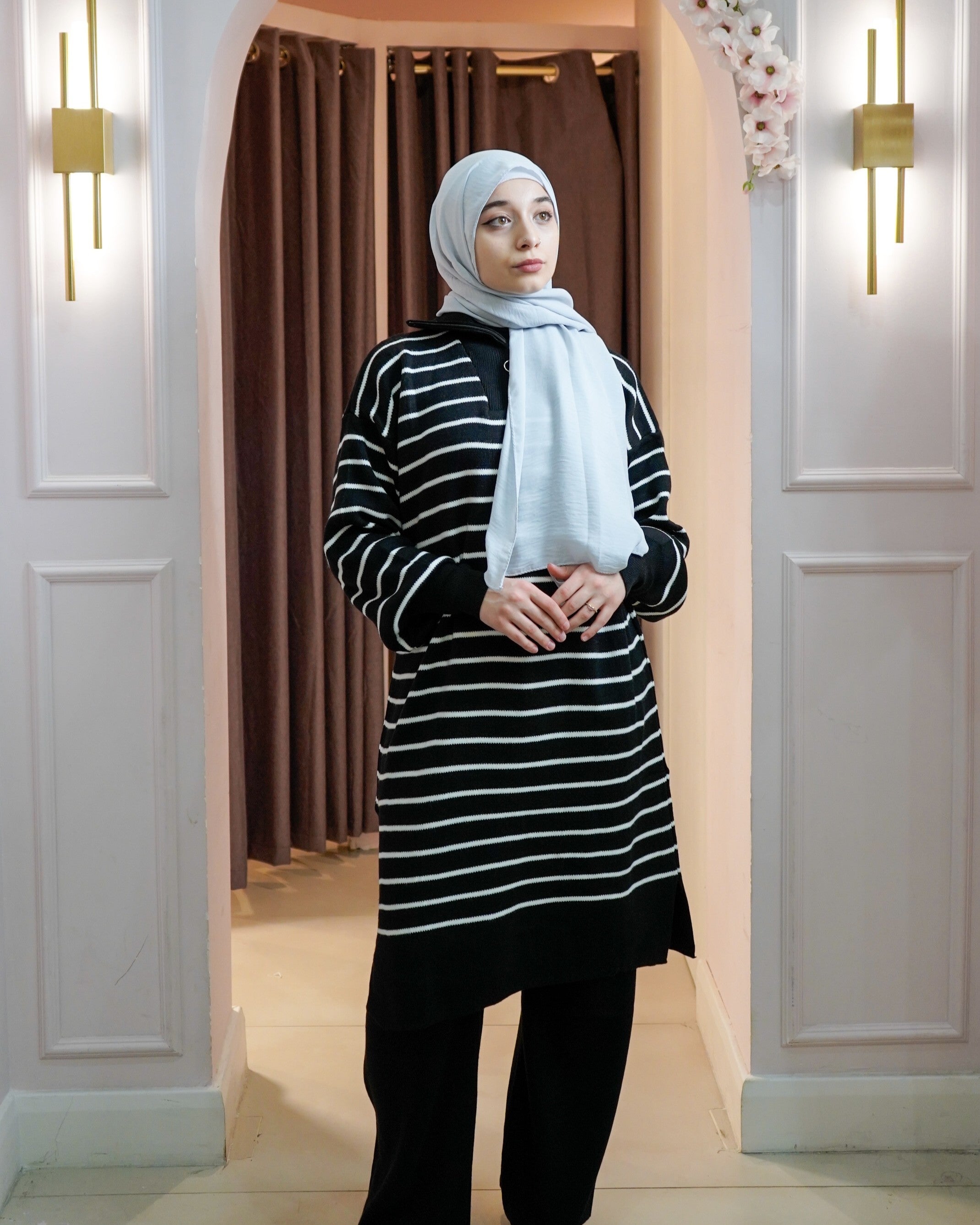 Striped Knit Midi Set