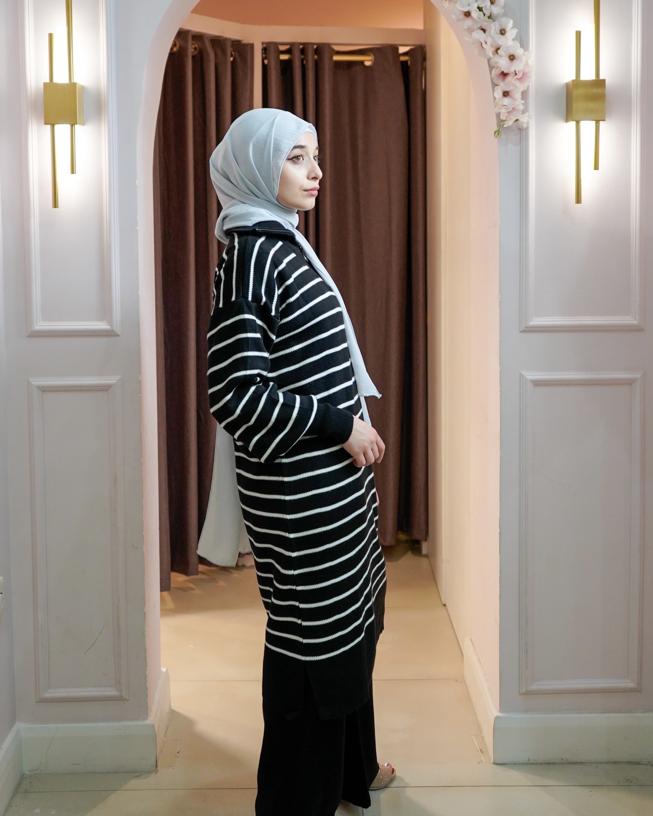 Striped Knit Midi Set