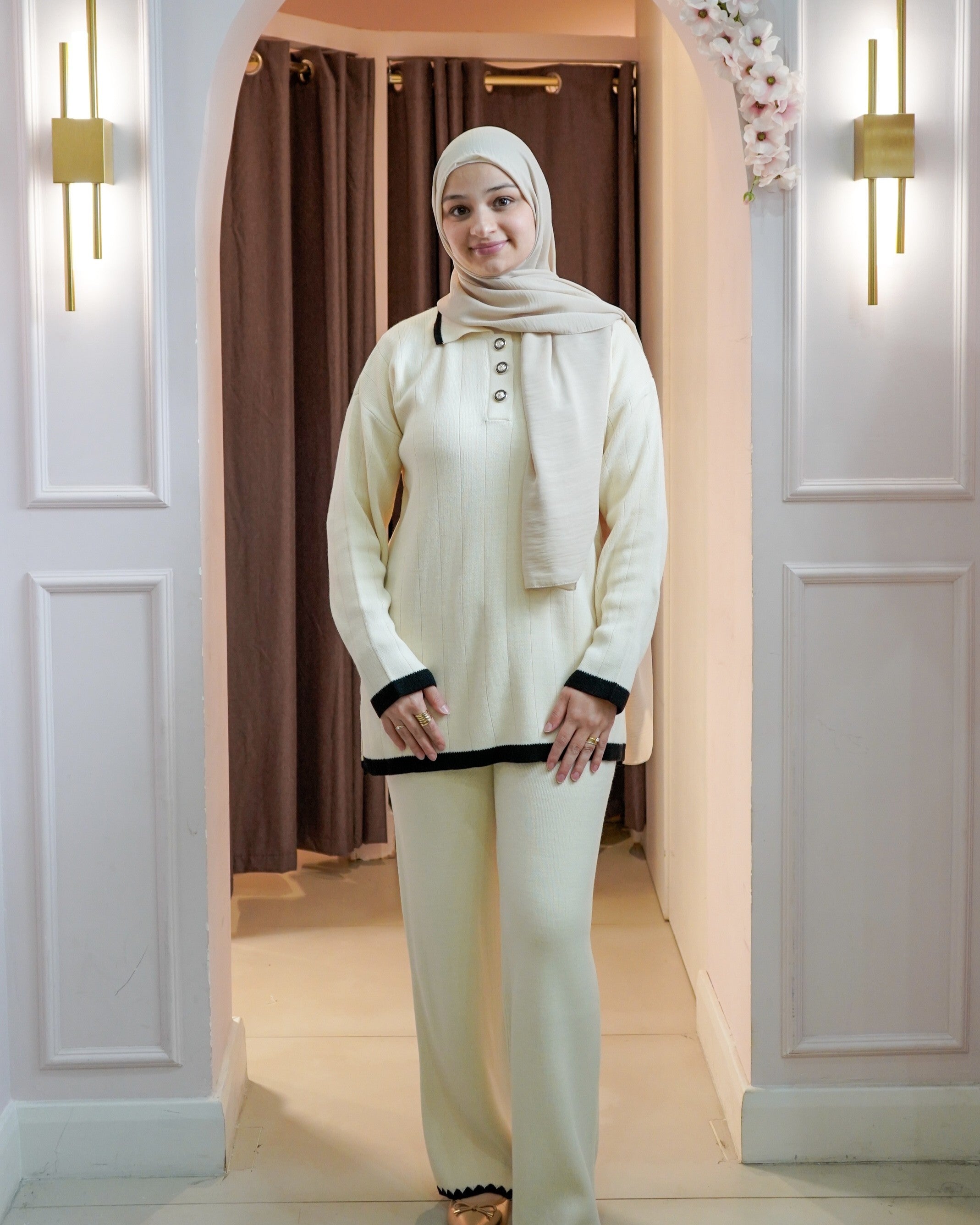 Collared Wide Ribbed set