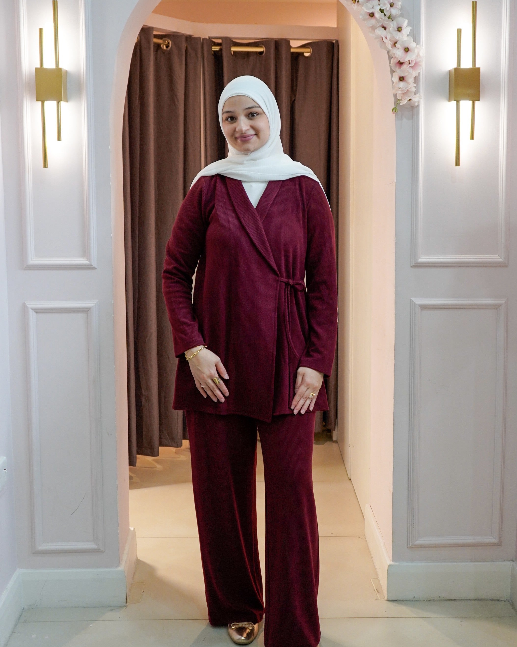 Waist-wrap trouser set