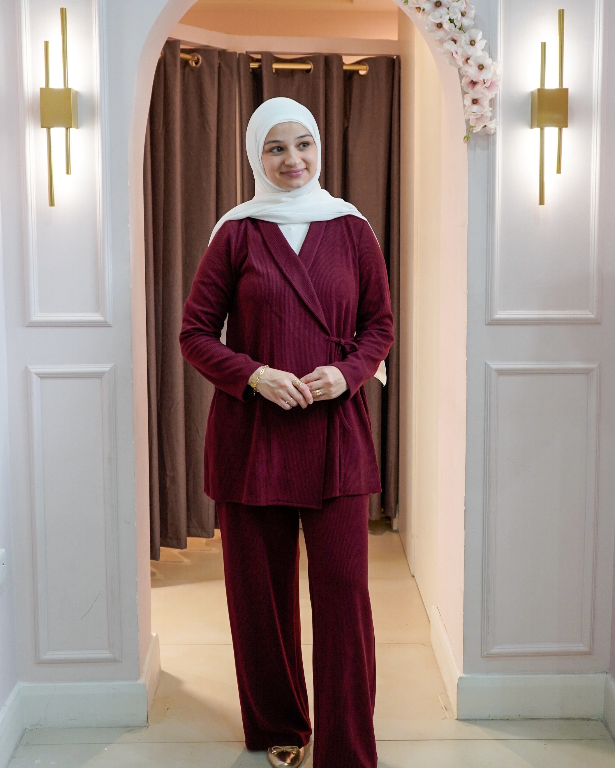 Waist-wrap trouser set