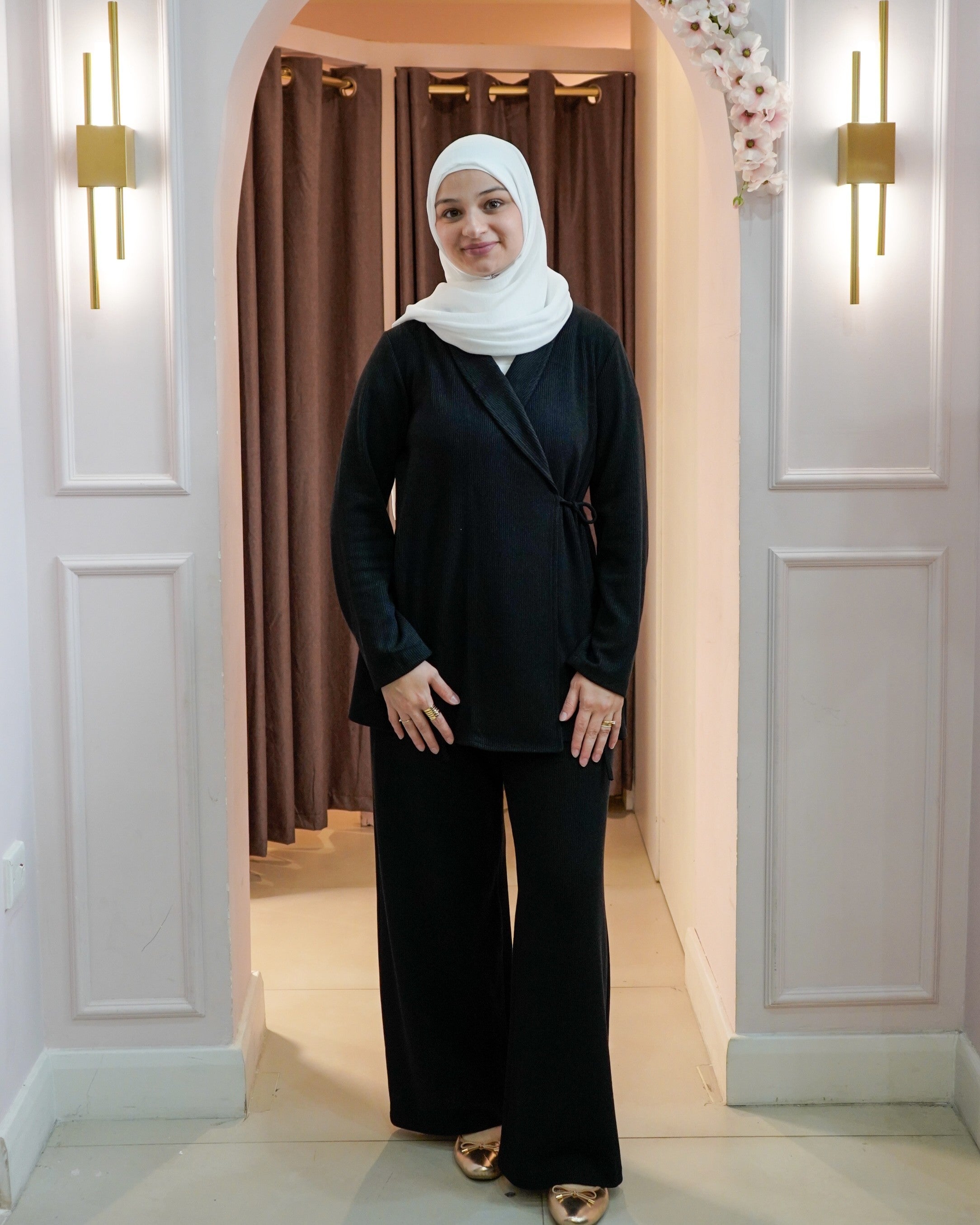 Waist-wrap trouser set