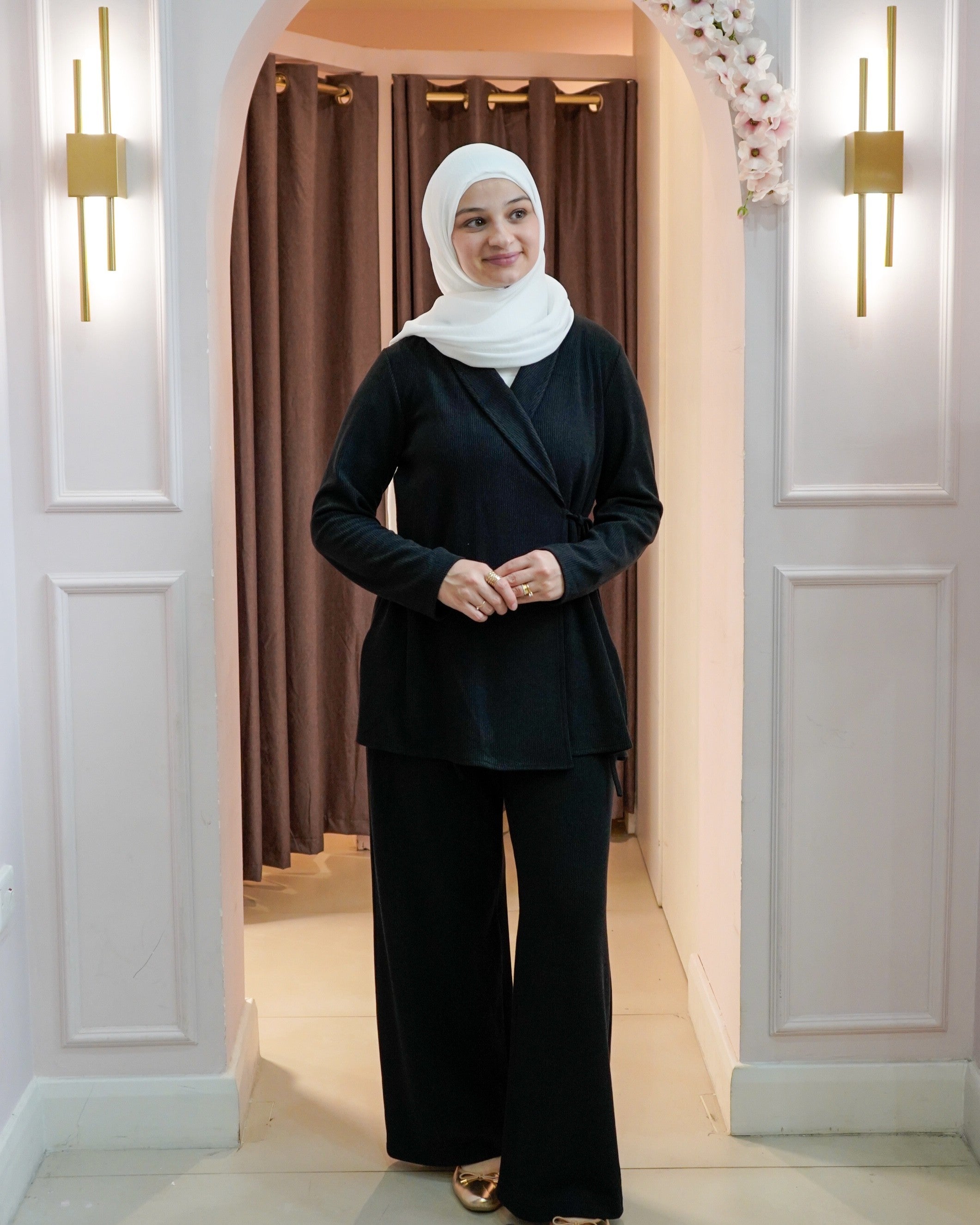 Waist-wrap trouser set
