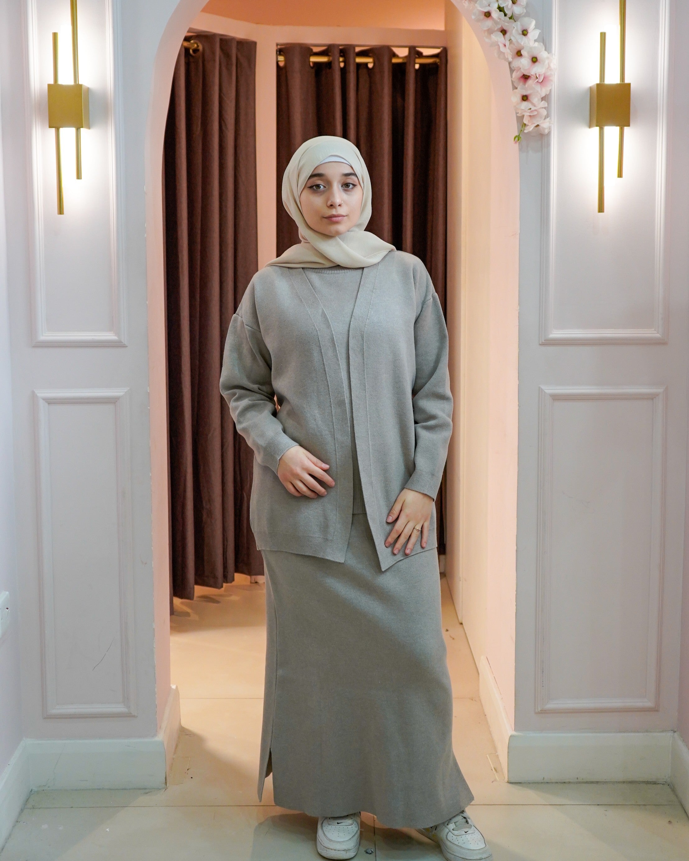 3 piece knit skirt set