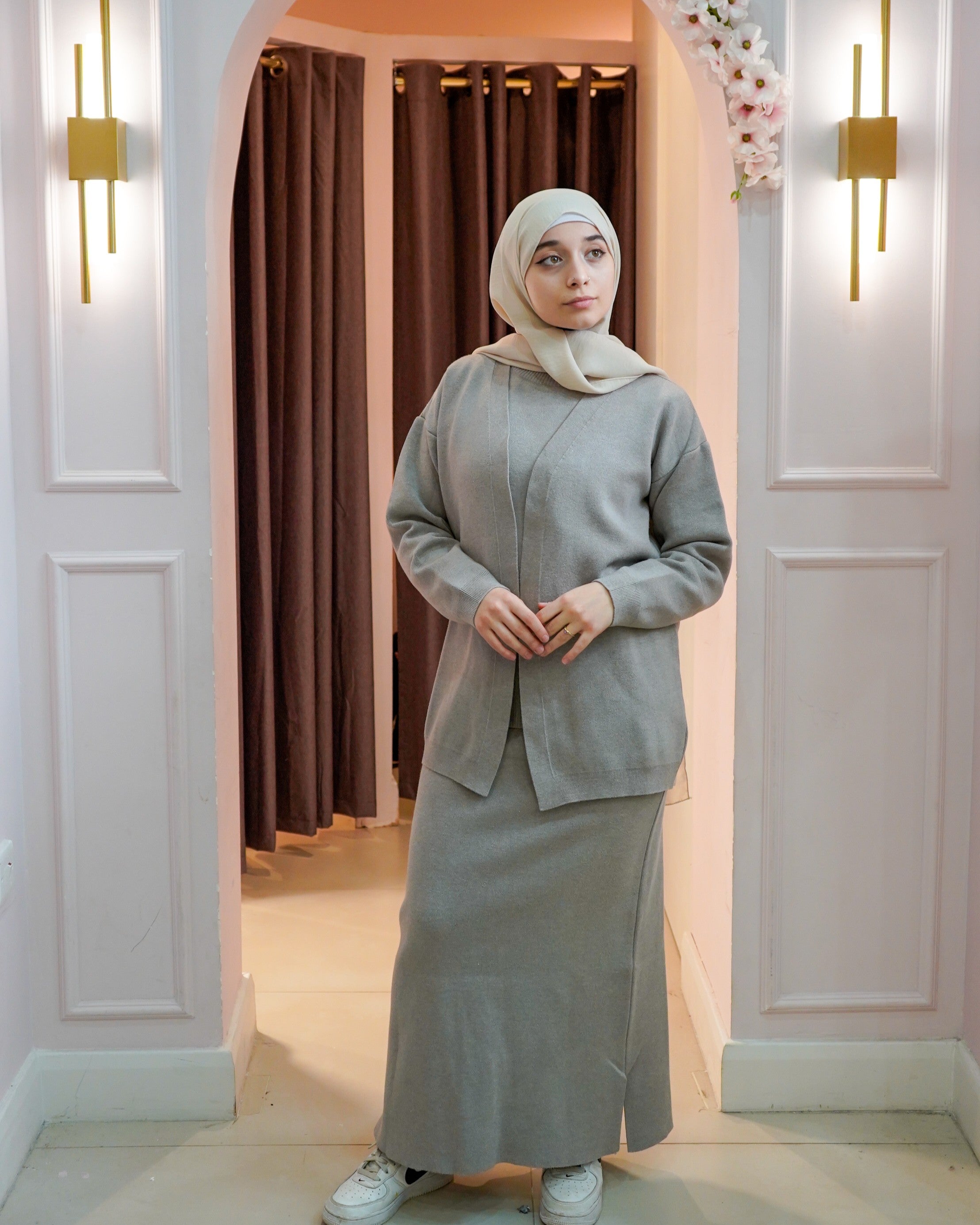 3 piece knit skirt set