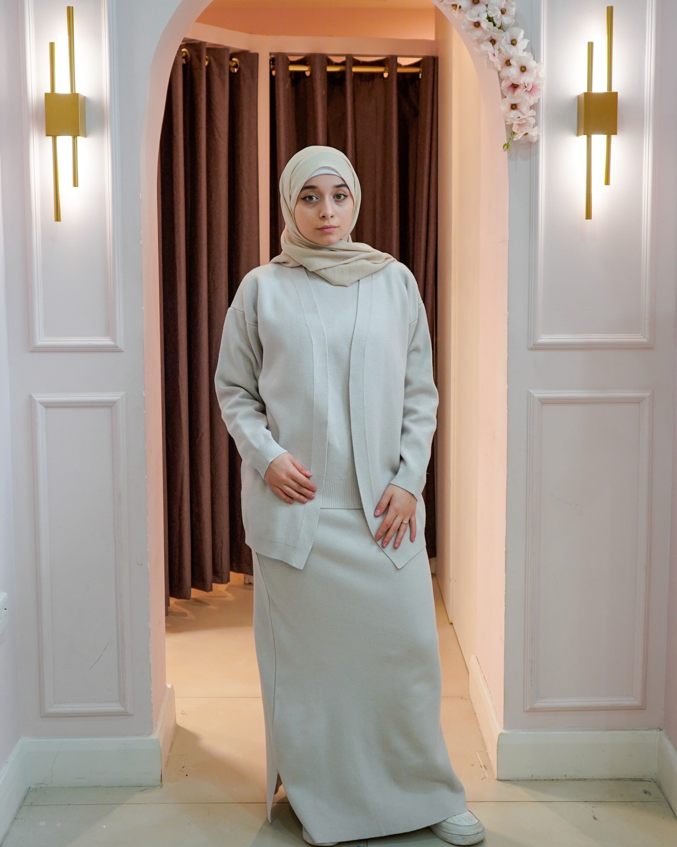 3 piece knit skirt set