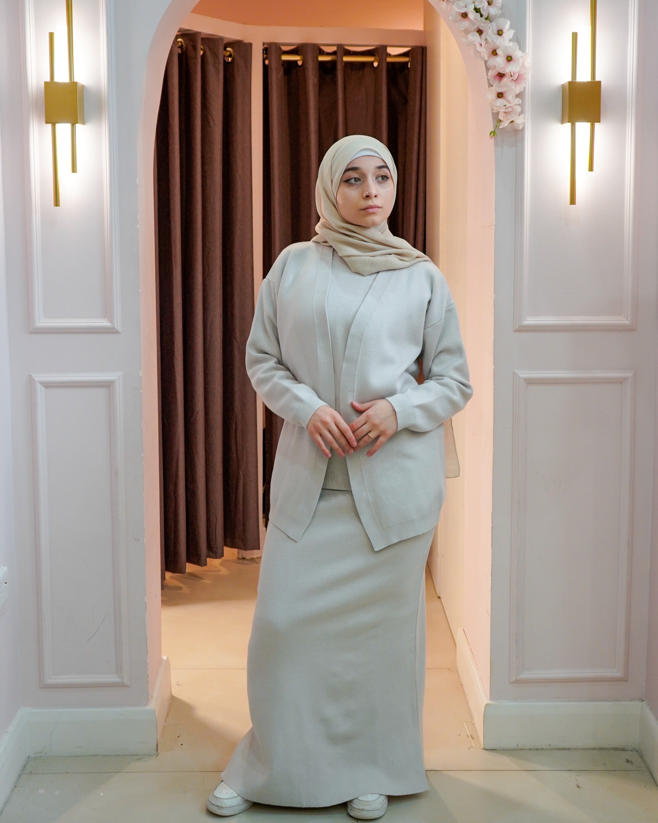3 piece knit skirt set