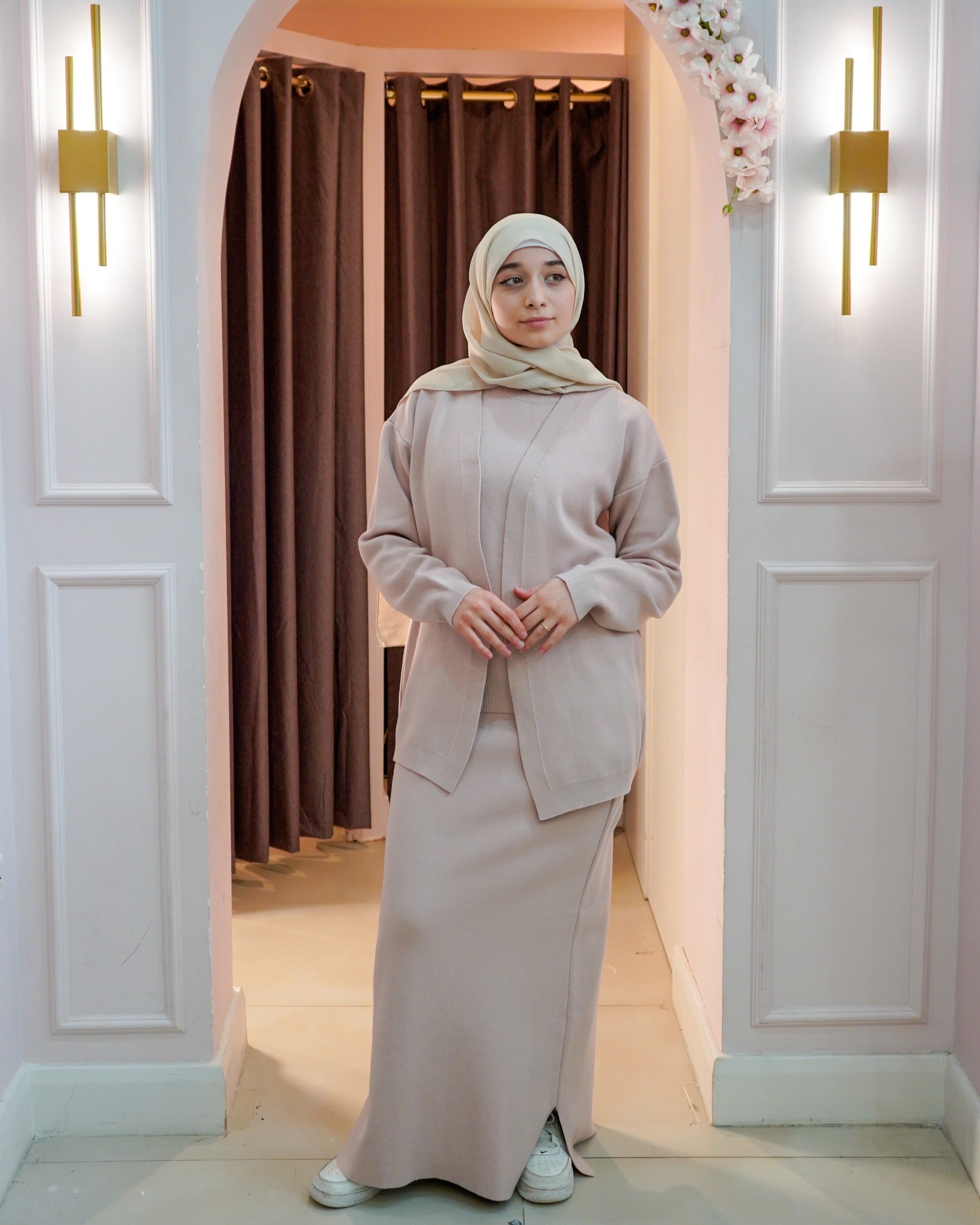3 piece knit skirt set