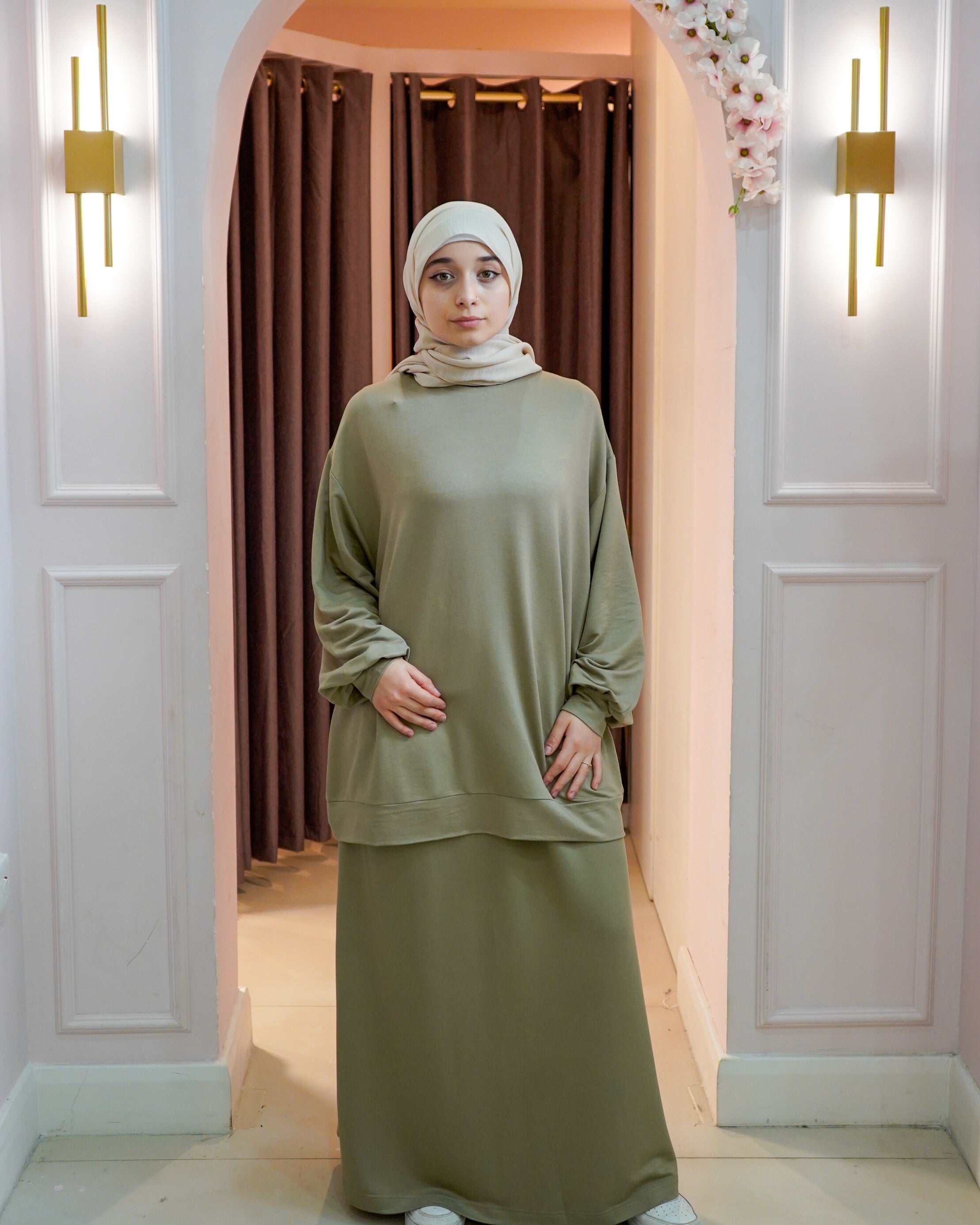 Cuffed Jumper Skirt Set