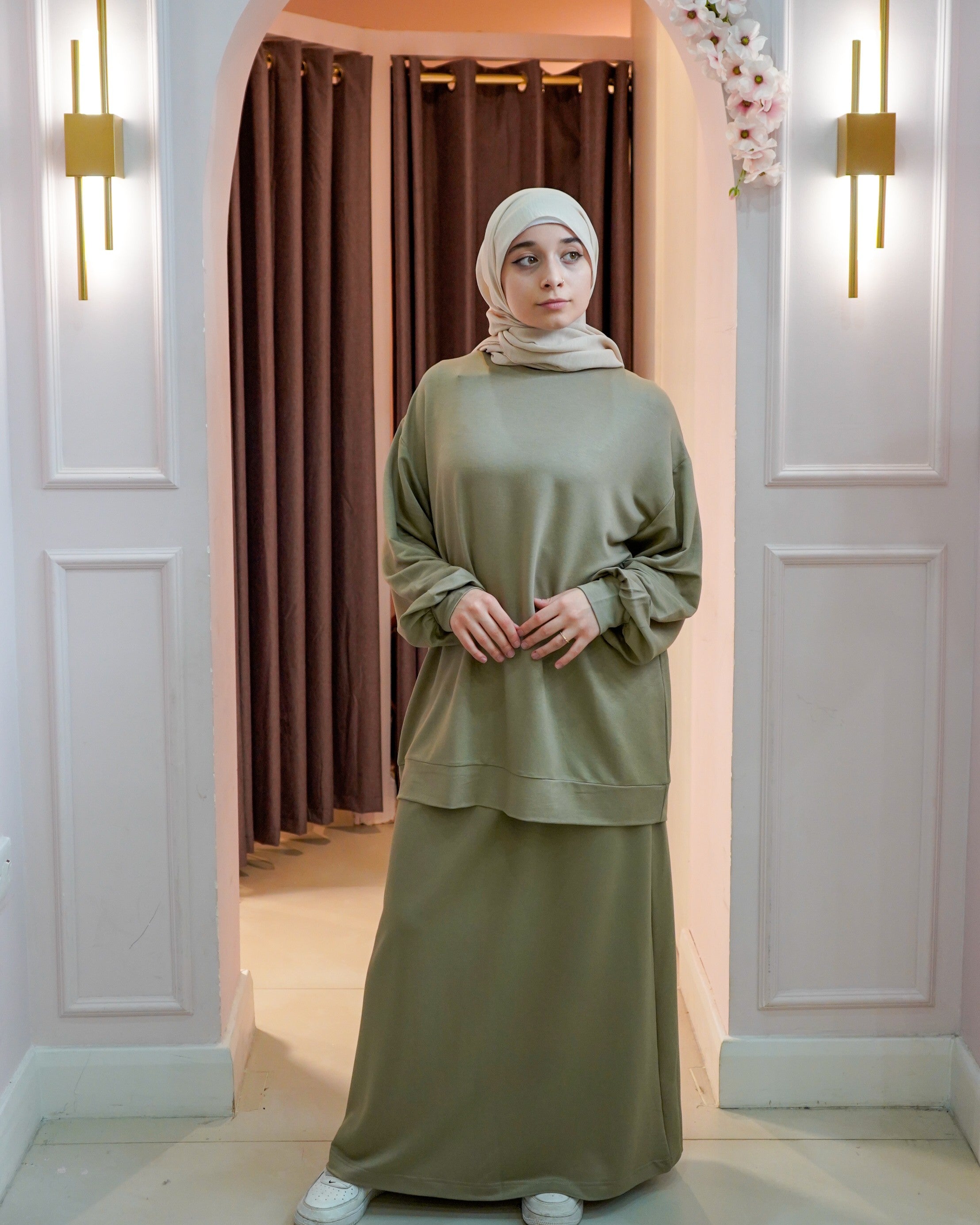 Cuffed Jumper Skirt Set