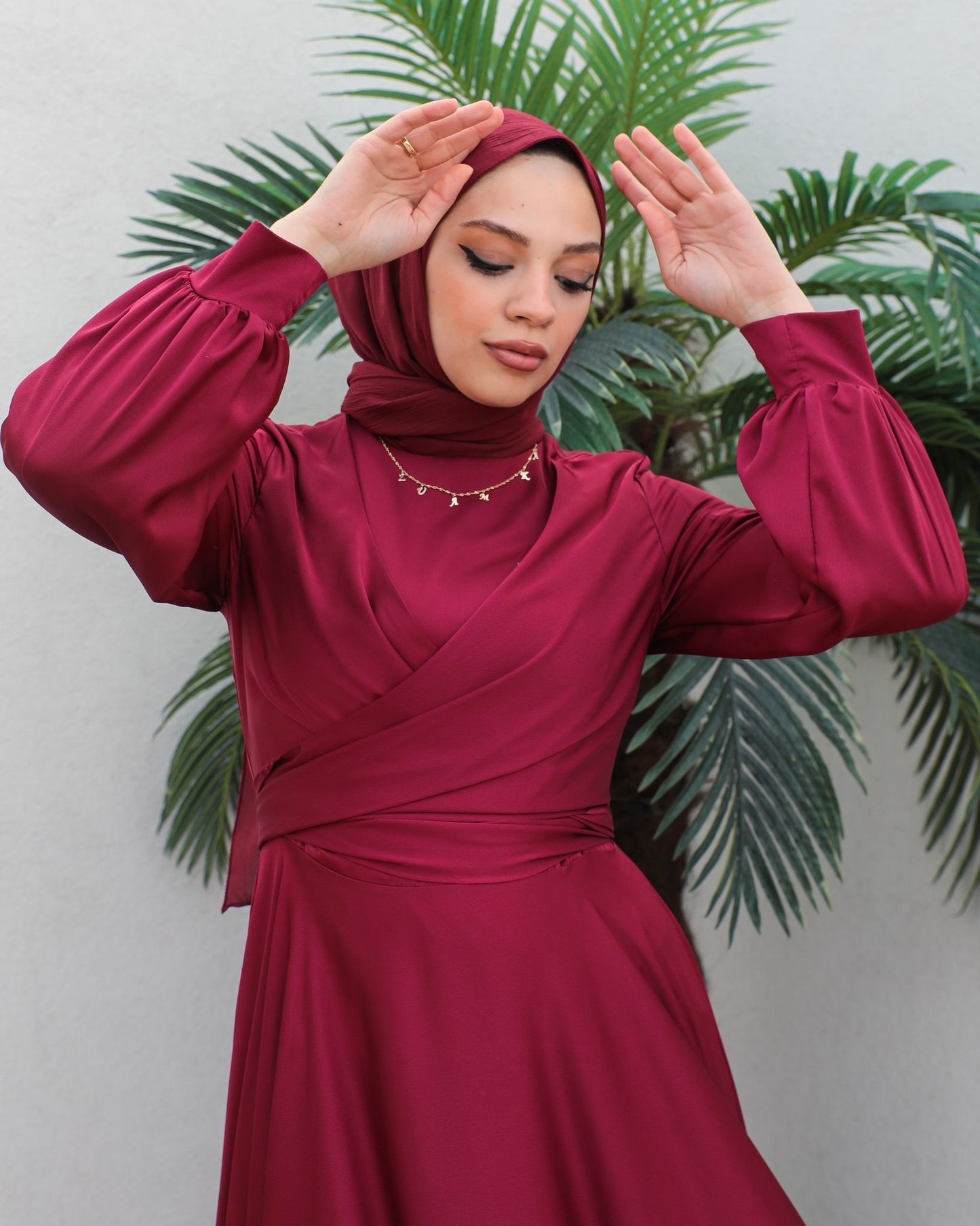 Ameera Satin Wrap Dress