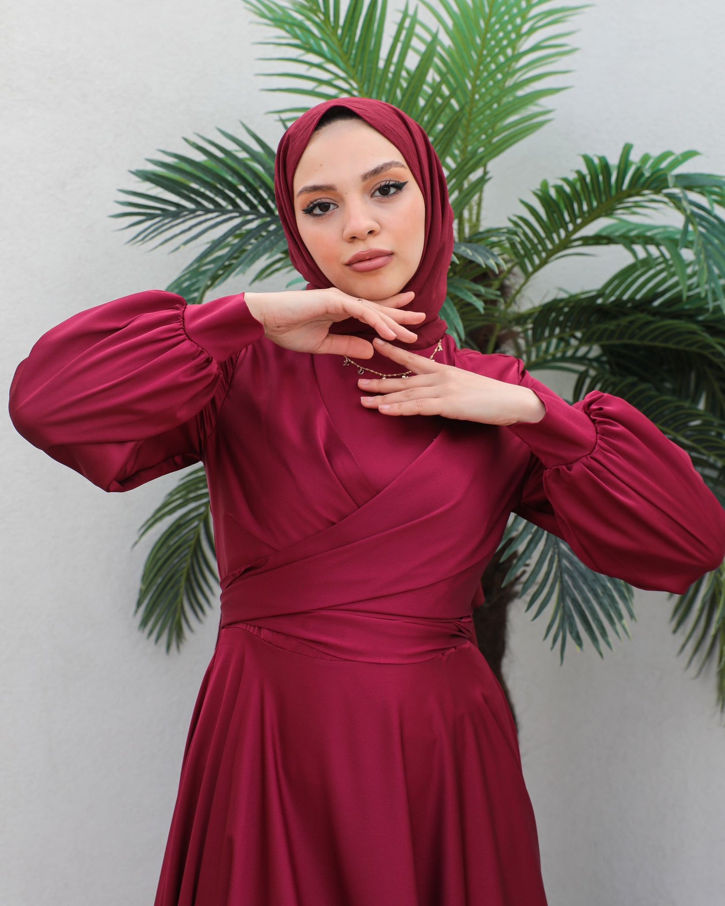 Ameera Satin Wrap Dress
