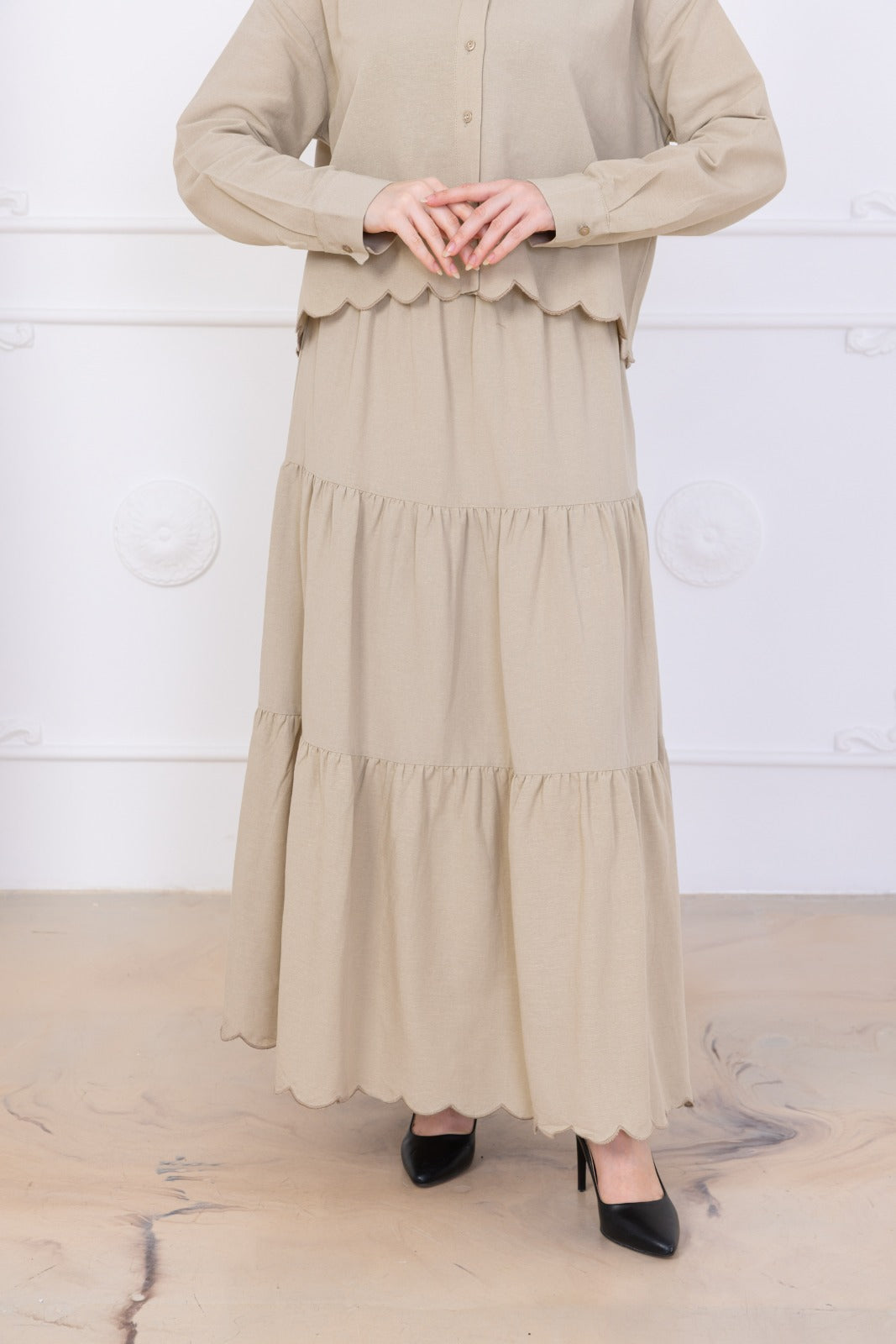Wavy Maxi Skirt set