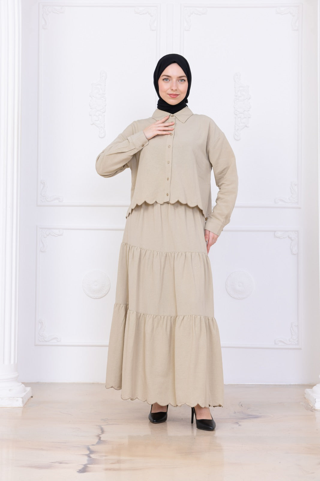 Wavy Maxi Skirt set