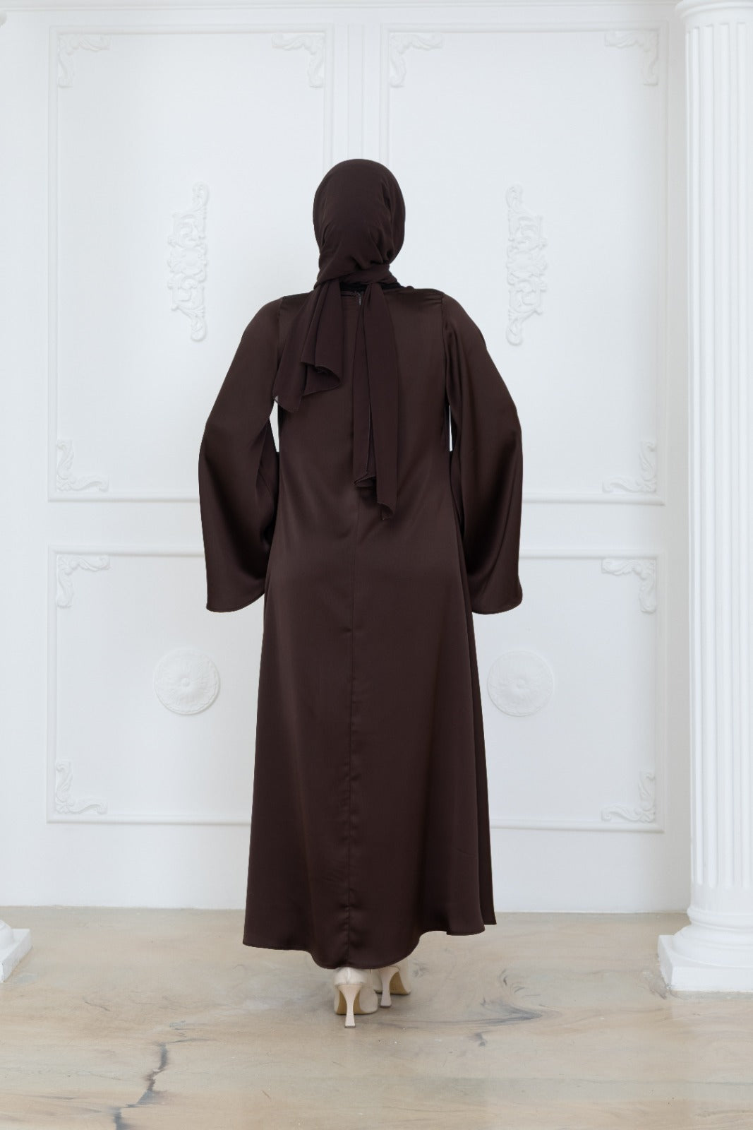Satin Cowl Neck Dress