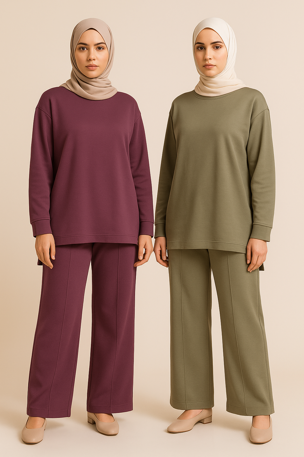 Folded Sleeve Trouser Set