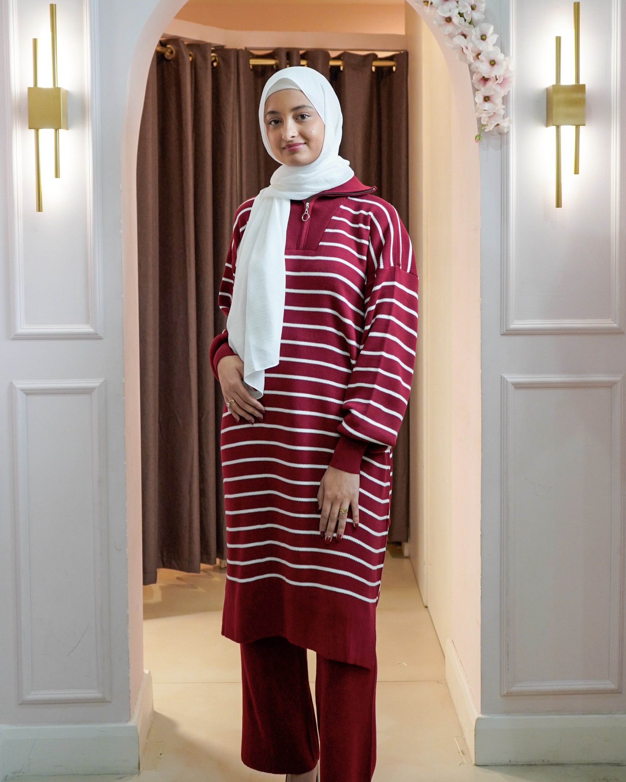 Striped Knit Midi Set