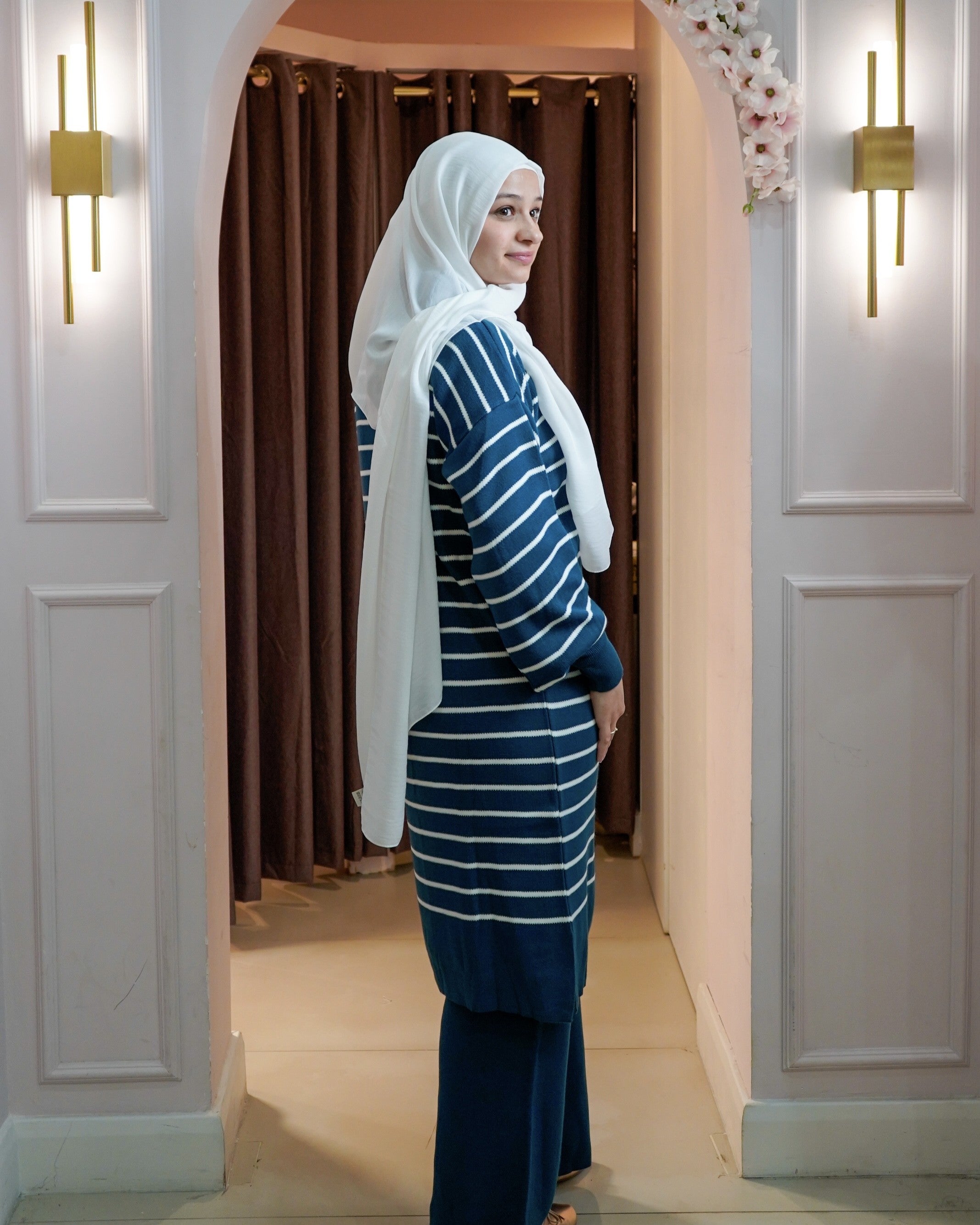 Striped Knit Midi Set