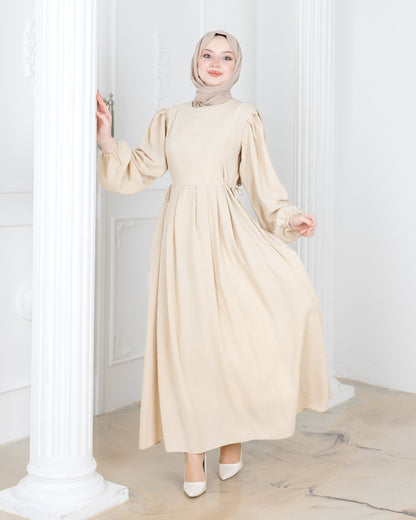 Waist Pleated Dress