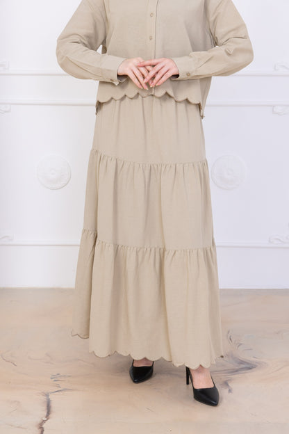 Wavy Maxi Skirt set