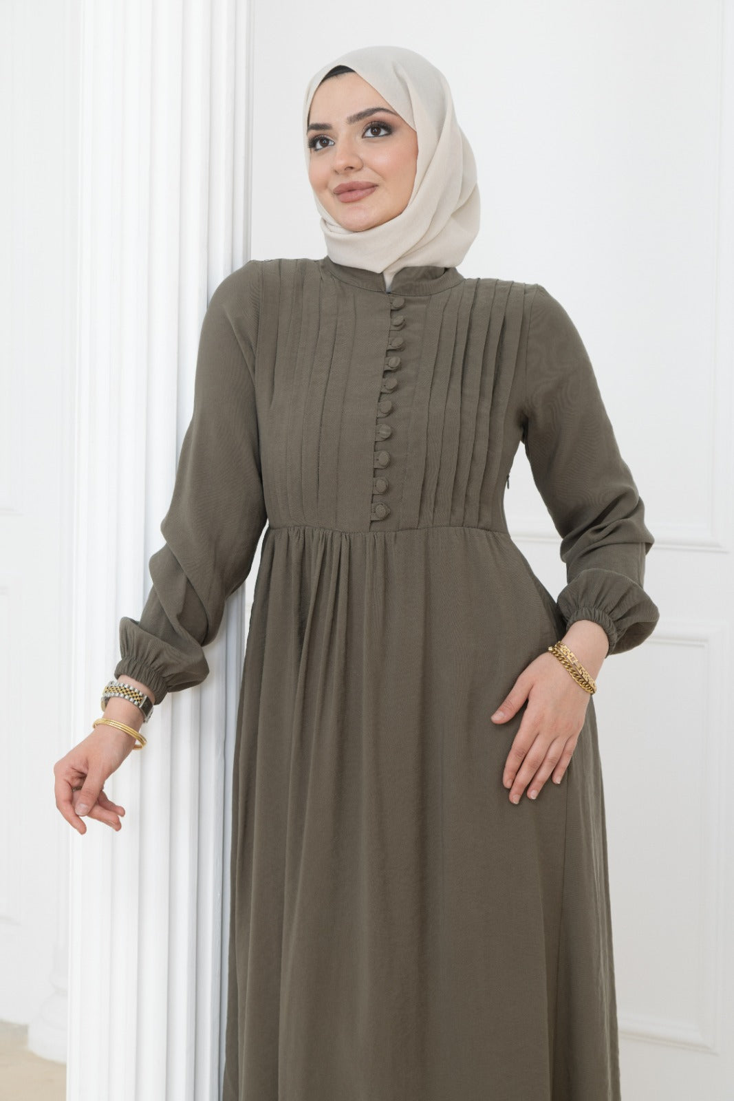 Covered Button Dress