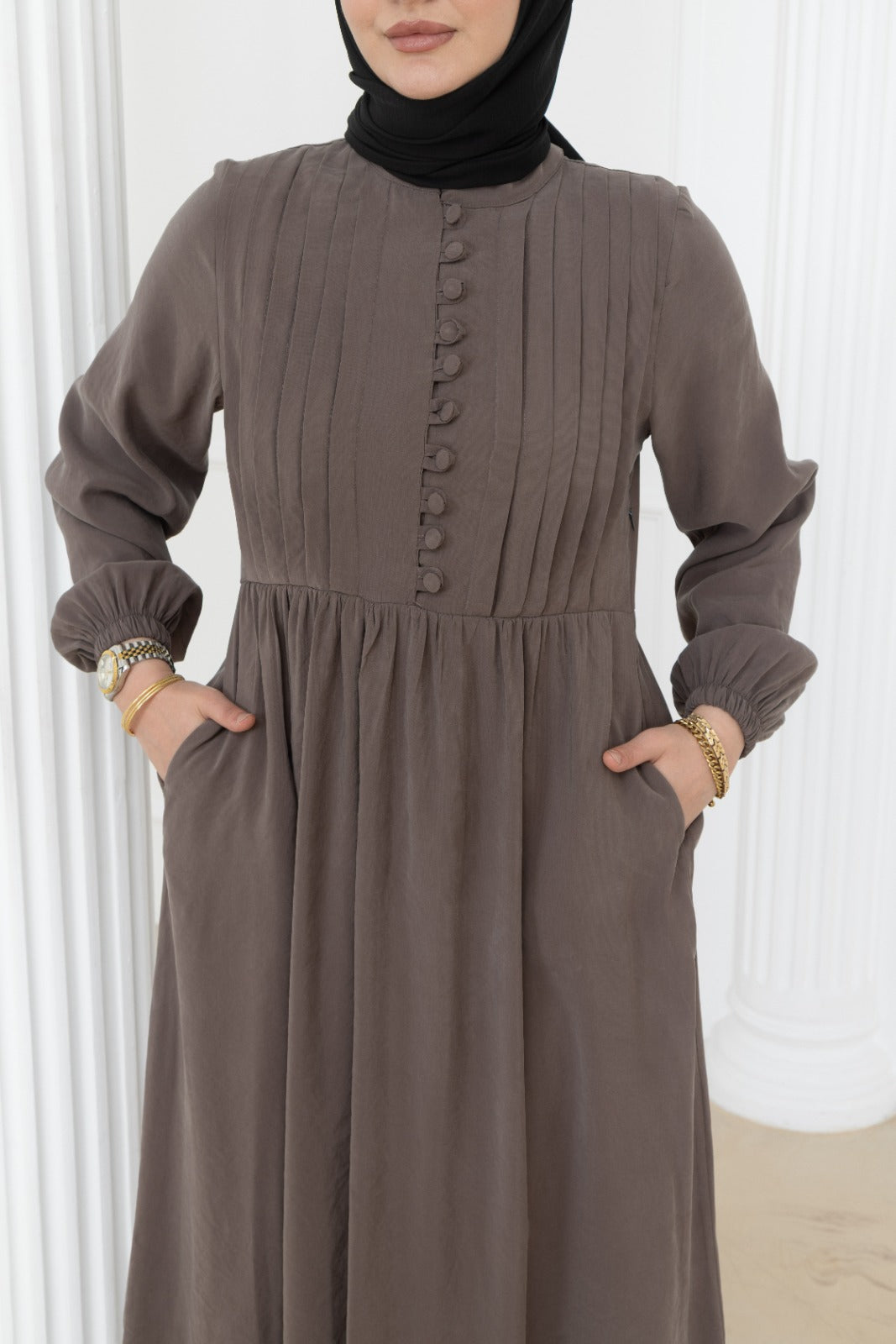 Covered Button Dress