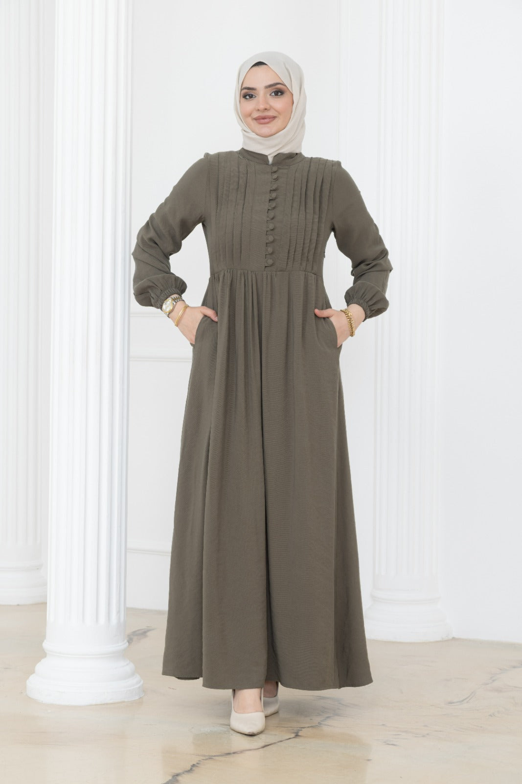 Covered Button Dress