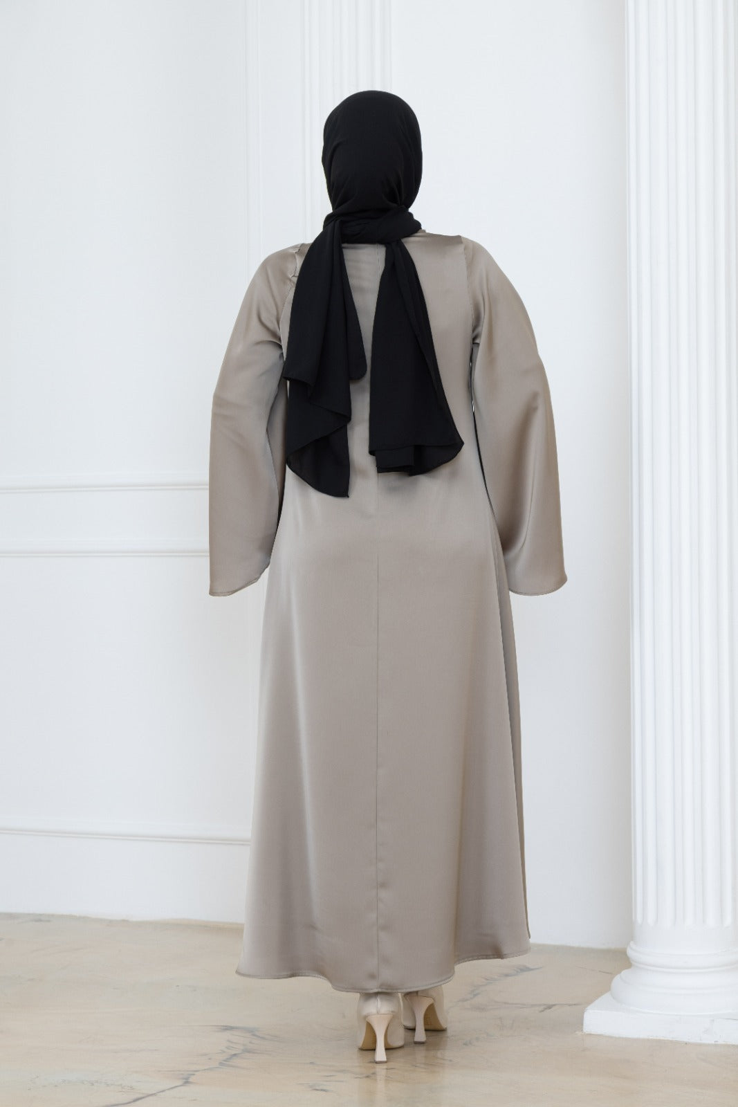 Satin Cowl Neck Dress