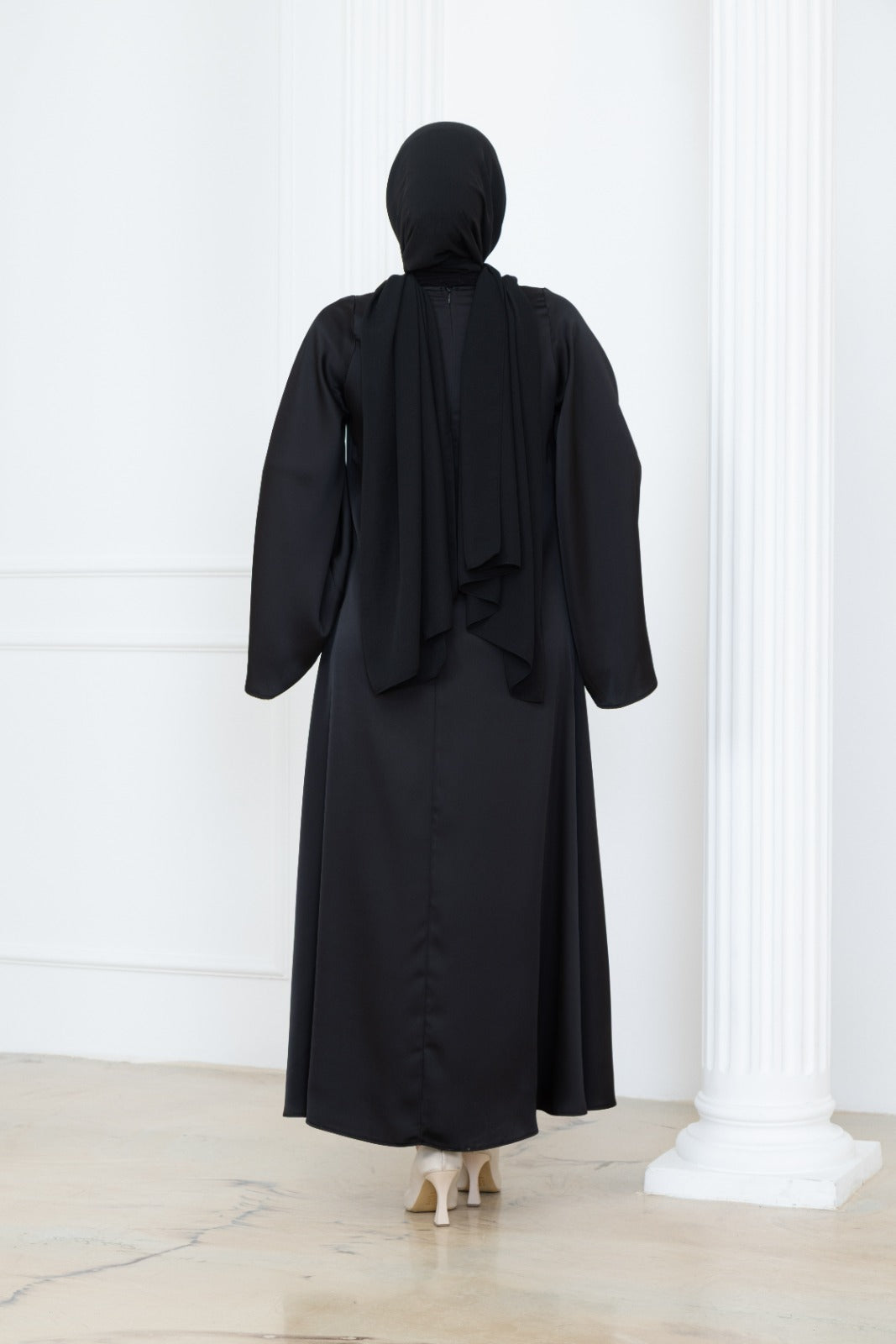 Satin Cowl Neck Dress
