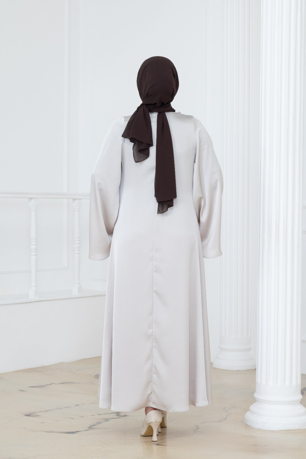 Satin Cowl Neck Dress